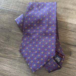 Polo Ralph Lauren silk neck tie Purple multicolored hand finished men’s
